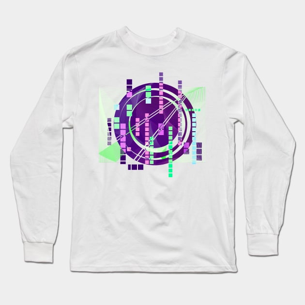 Geometric electric purple pop art Long Sleeve T-Shirt by soycarola